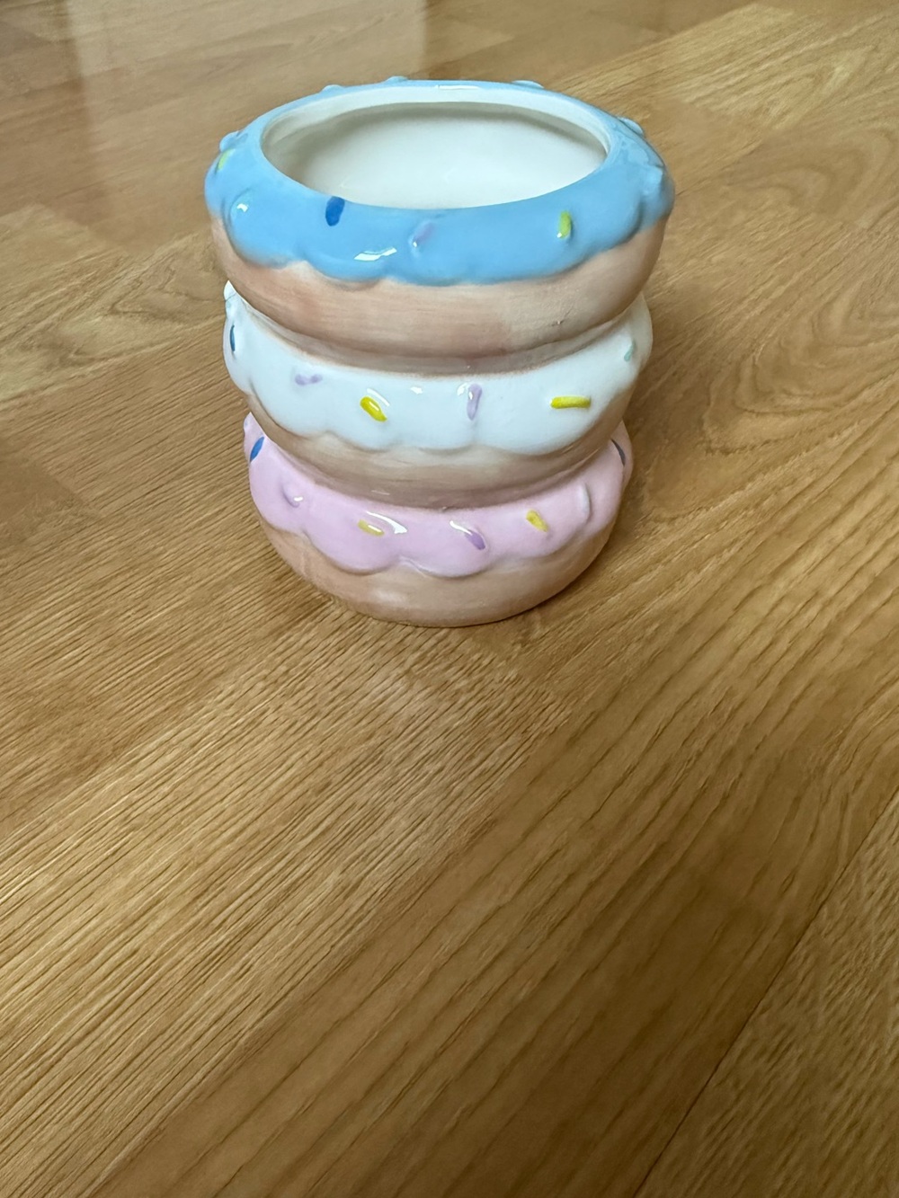 Ceramic Stackable Donut Container- Pastel Blue, White & Pink